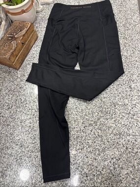 Victoria's Secret Black Leggings with Gold Logo